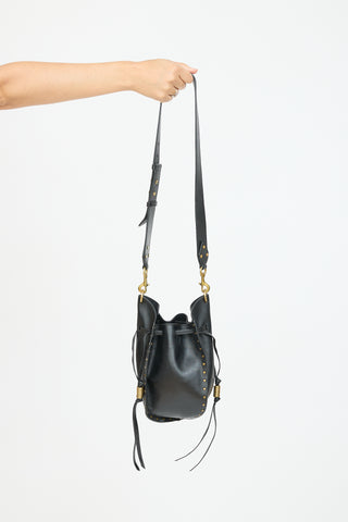 Isabel Marant Black Leather Radja Studded Bucket Bag