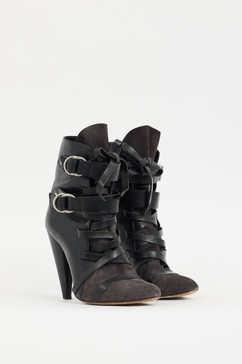 Isabel Marant Black Leather & Suede Royston Boot