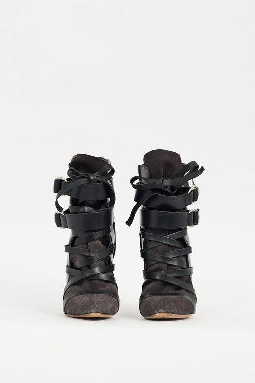 Isabel Marant Black Leather & Suede Royston Boot