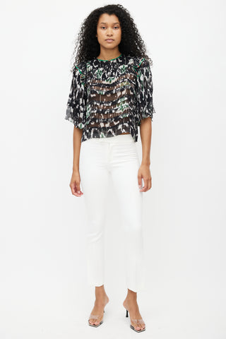 Isabel Marant Black & Multicolour Pleated Top