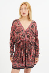 Isabel Marant Red & Black Paisley Print Dress