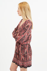 Isabel Marant Red & Black Paisley Print Dress