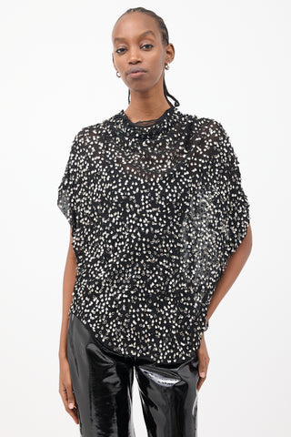 Isabel Marant Black & Silver Sequin Blouse