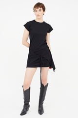 Isabel Marant Black Tie Wrap Short Dress
