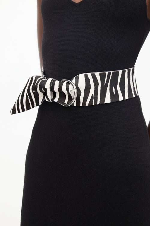 Isabel Marant Black & White Printed Fur Belt