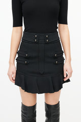 Isabel Marant Black Wool Ruffled Skirt