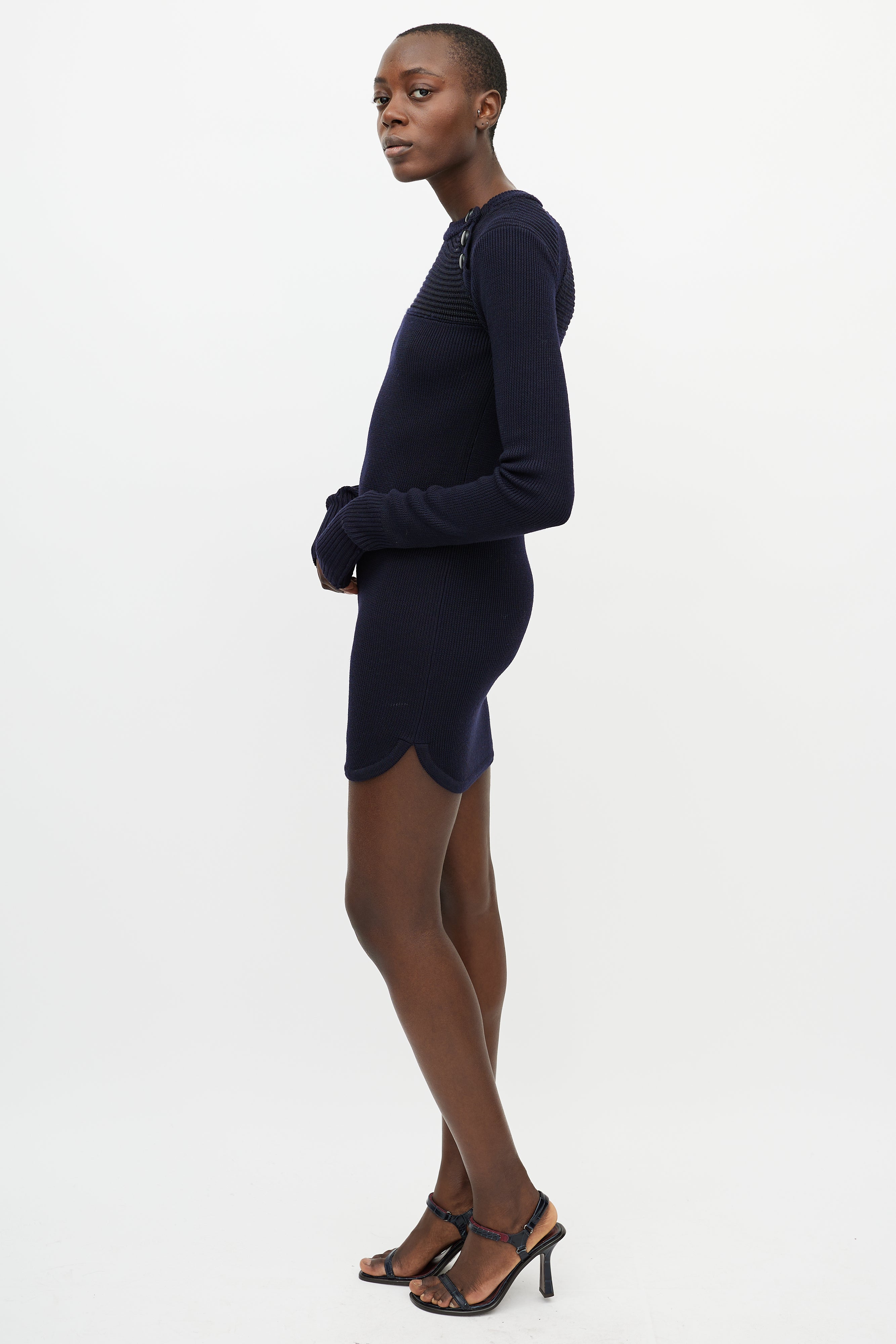 isabel marant sweater dress Isabel Marant // Blue Knit Button Sweater Dress – VSP Consignment
