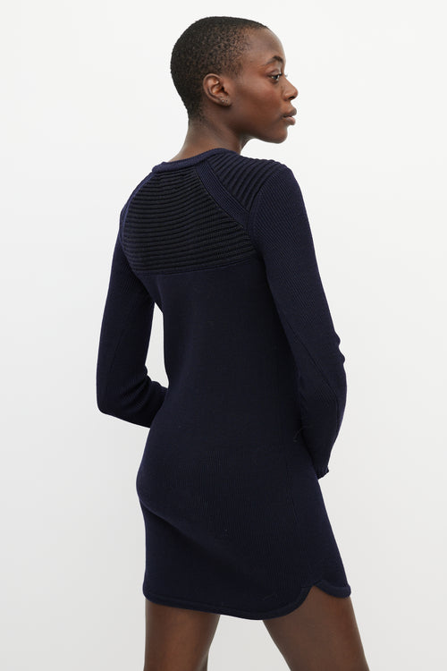 Isabel Marant Blue Knit Button Sweater Dress