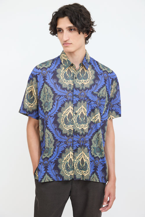 Isabel Marant Blue & Multicolour Cotton Printed Shirt