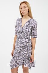 Isabel Marant Blue & Multicolour Feather Silk Dress