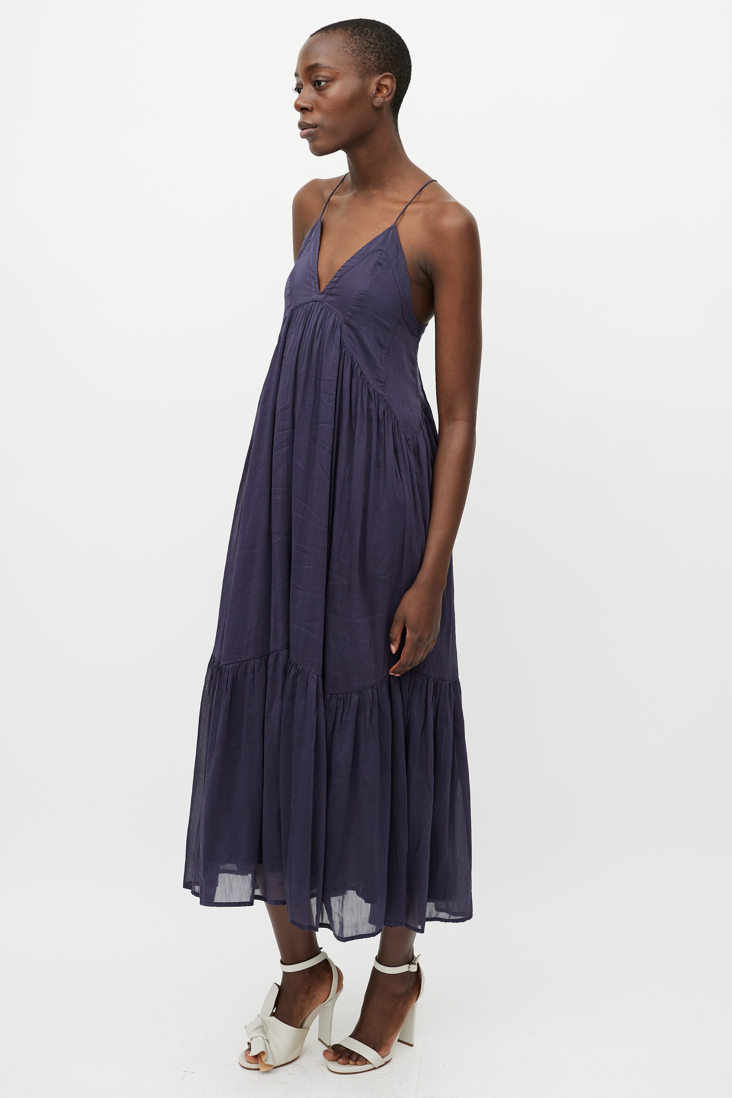 Isabel Marant // Blue Pleated Maxi Dress VSP Consignment Isabel Marant // Blue Pleated Maxi Dress VSP Consignment