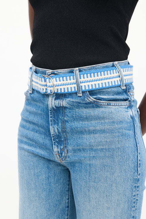 Isabel Marant Blue & White Nyess Woven Belt