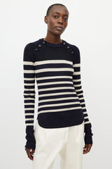Isabel Marant Blue & White Stripe Knit Top