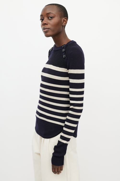 Isabel Marant Blue & White Stripe Knit Top
