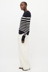 Isabel Marant Blue & White Stripe Knit Top