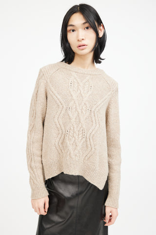 Isabel Marant Brown Alpaca Cableknit Sweater