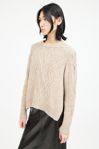 Isabel Marant Brown Alpaca Cableknit Sweater