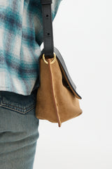 Isabel Marant Brown & Black Suede & Leather Kleny Crossbody Bag
