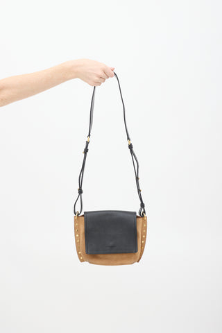 Isabel Marant Brown & Black Suede & Leather Kleny Crossbody Bag