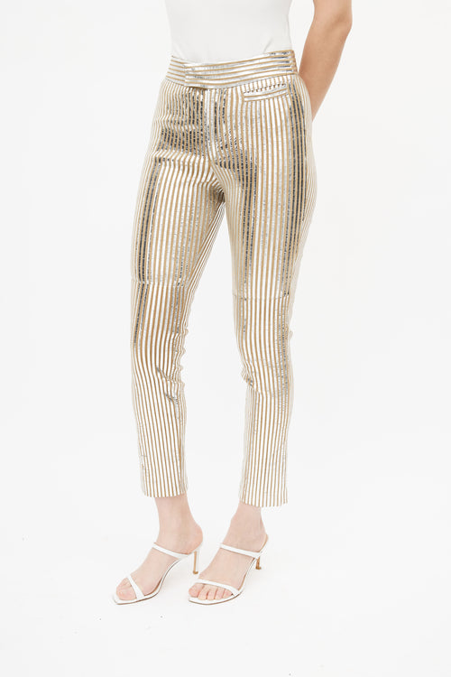 Isabel Marant Brown & Silver Stripe Trouser