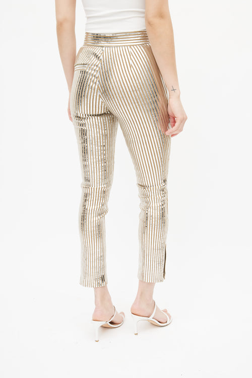 Isabel Marant Brown & Silver Stripe Trouser