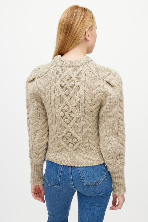 Isabel Marant Brown Wool Cableknit Sweater