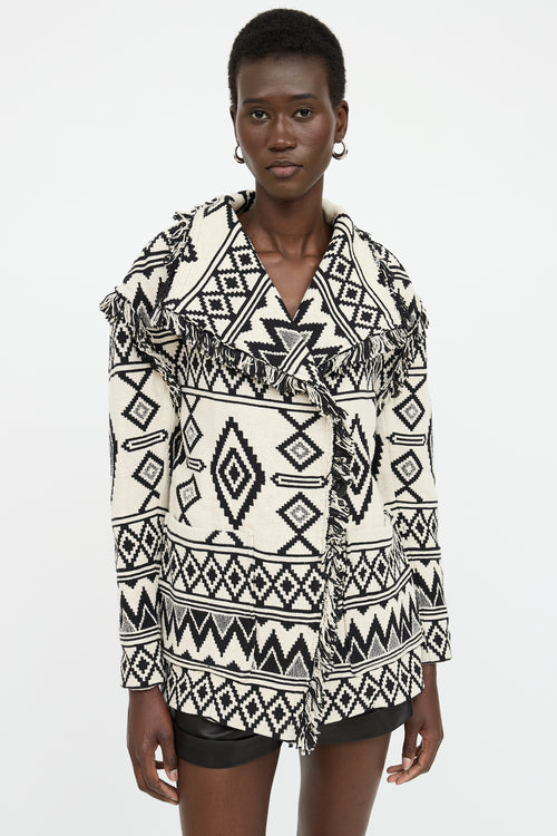 Isabel Marant Étoile Knit Geometric Fringe Jacket