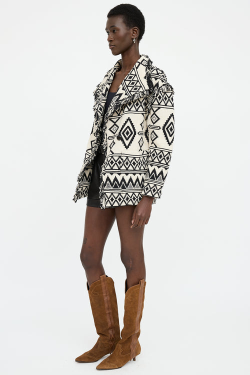 Isabel Marant Étoile Knit Geometric Fringe Jacket