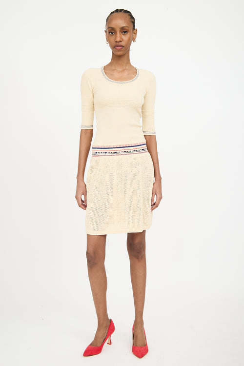 Isabel Marant Étoile Cream & Multicolour Terrycloth Striped Dress