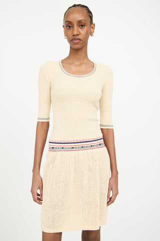 Isabel Marant Étoile Cream & Multicolour Terrycloth Striped Dress