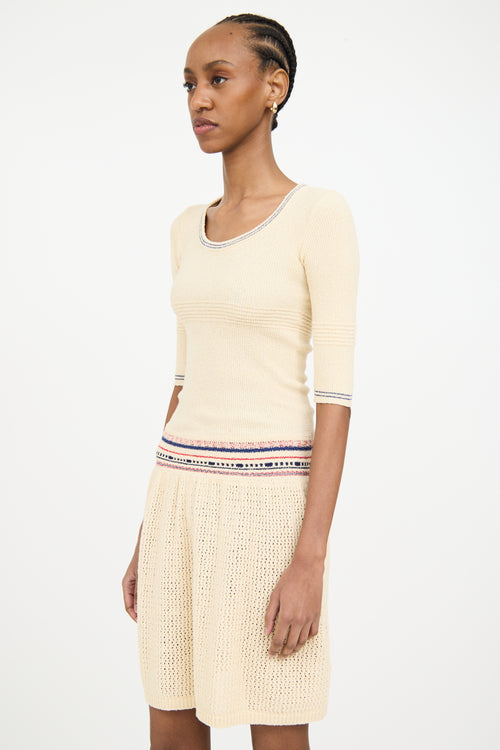 Isabel Marant Étoile Cream & Multicolour Terrycloth Striped Dress