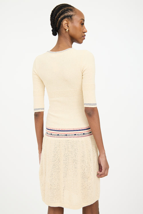 Isabel Marant Étoile Cream & Multicolour Terrycloth Striped Dress