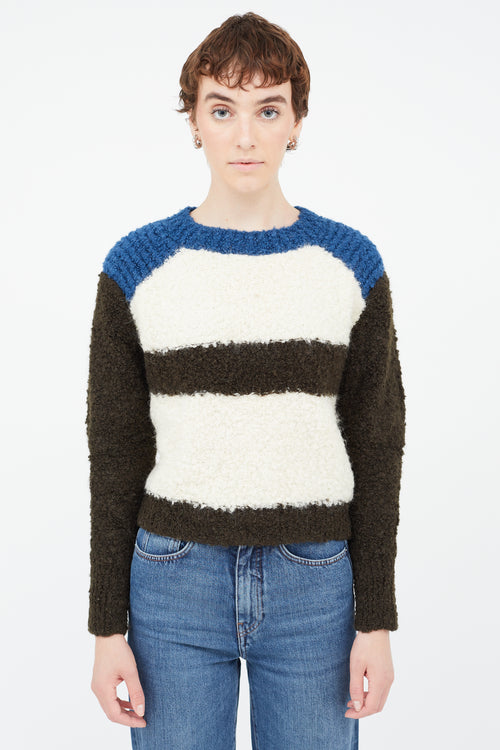 Isabel Marant Cream & Multi Mohair Stripes Sweater