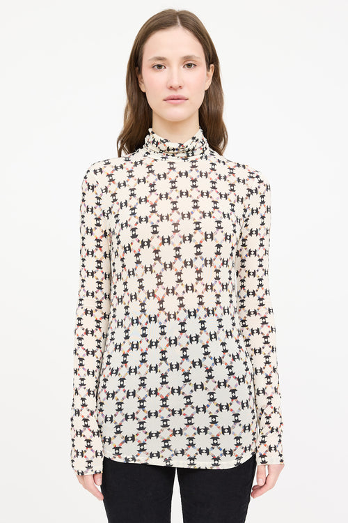 Isabel Marant Printed Sheer Turtleneck
