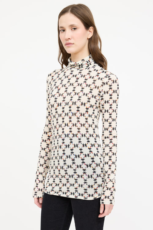 Isabel Marant Printed Sheer Turtleneck
