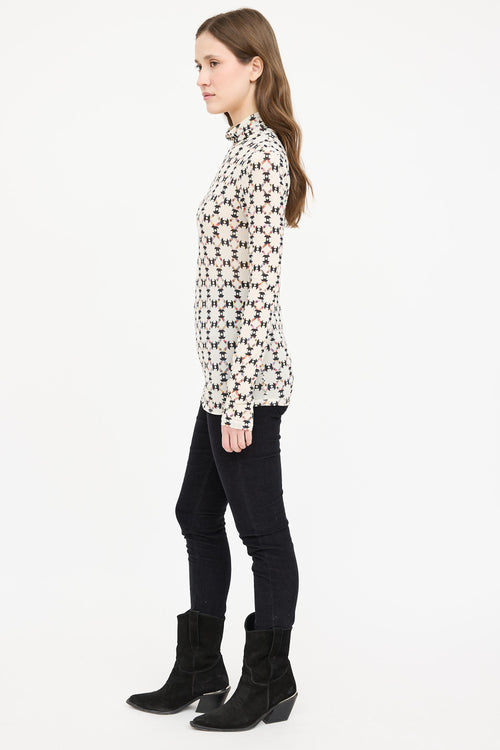 Isabel Marant Printed Sheer Turtleneck