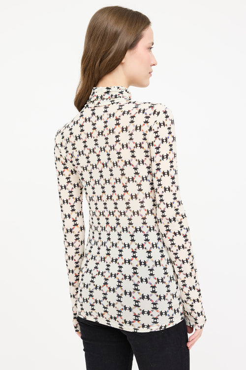 Isabel Marant Printed Sheer Turtleneck