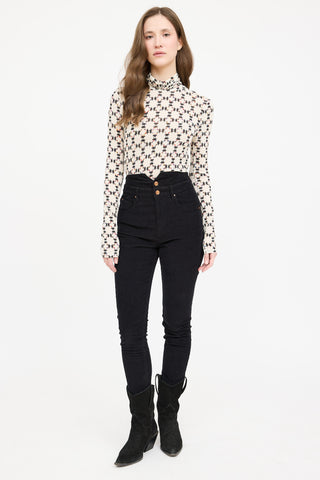 Isabel Marant Printed Sheer Turtleneck