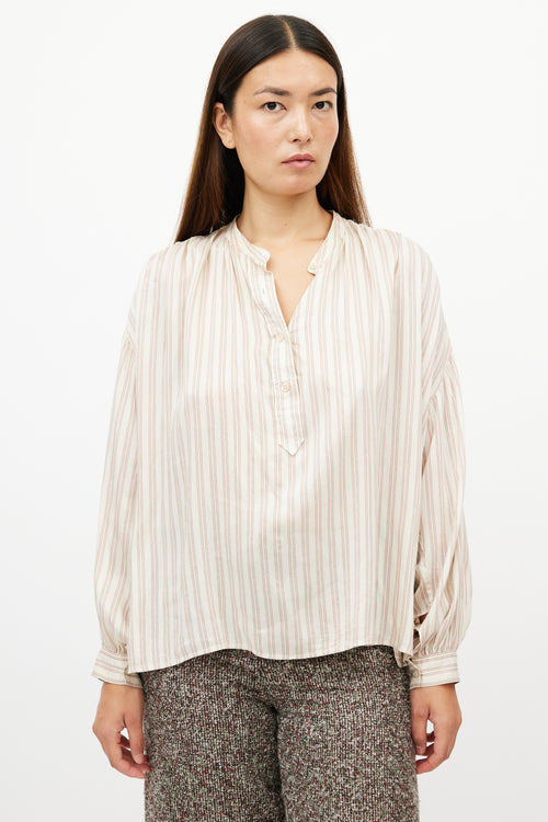 Isabel Marant Cream & Pink Striped Shirt