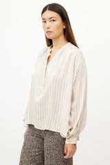 Isabel Marant Cream & Pink Striped Shirt