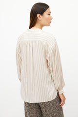 Isabel Marant Cream & Pink Striped Shirt