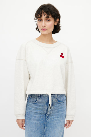 Isabel Marant Étoile Grey & Red Logo Sweatshirt