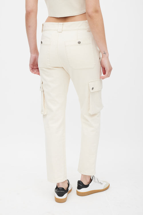 Isabel Marant Cream Slim Cargo Trouser