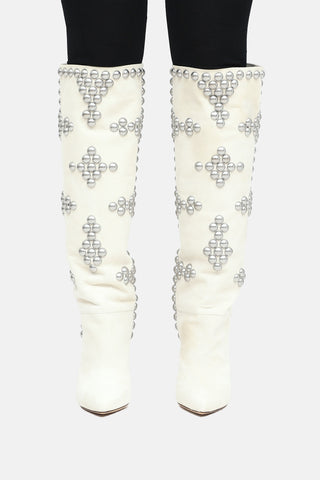 Isabel Marant Leather Studded Knee High Boot
