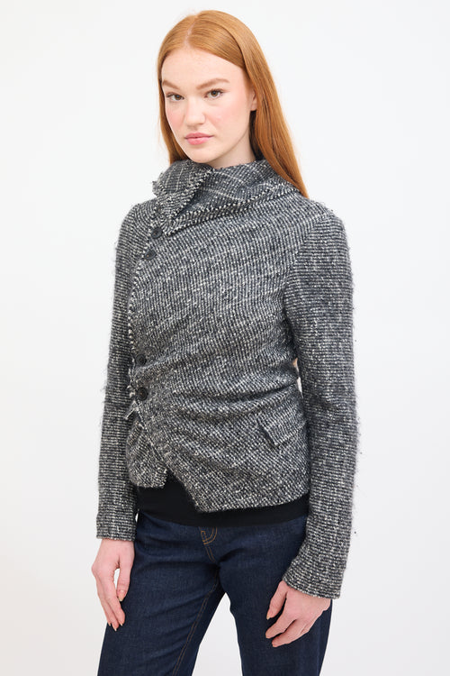 Isabel Marant Dark Grey Boucle Asymmetrical Jacket