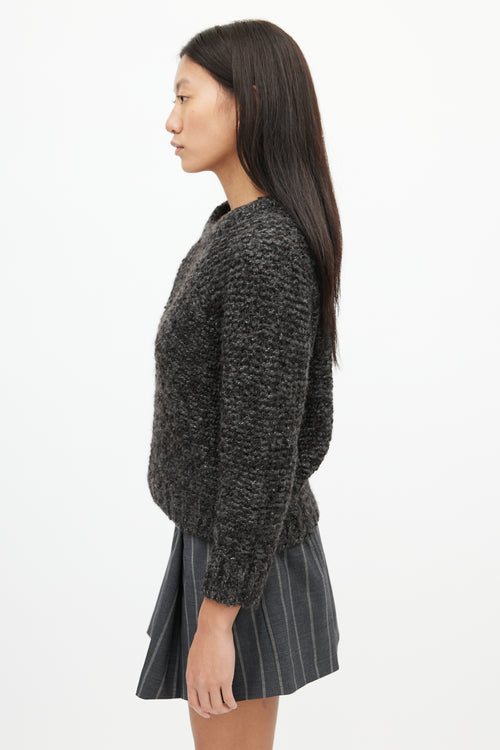 Isabel Marant Dark Grey Wool Cropped Sweater