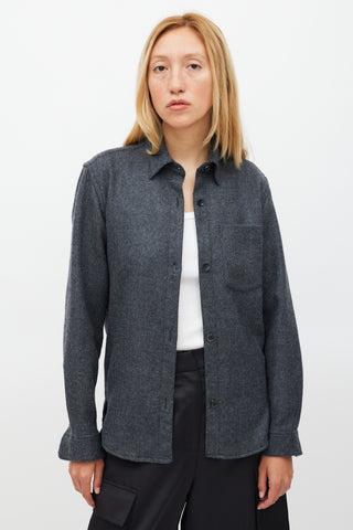 Isabel Marant Dark Grey Wool One Pocket Shirt