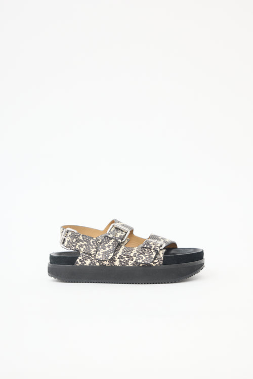 Isabel Marant Embossed Leather Ophie Sandal