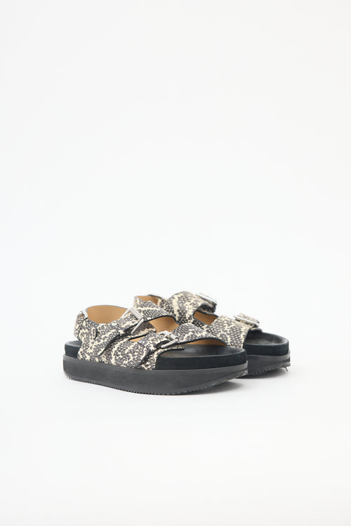 Isabel Marant Embossed Leather Ophie Sandal