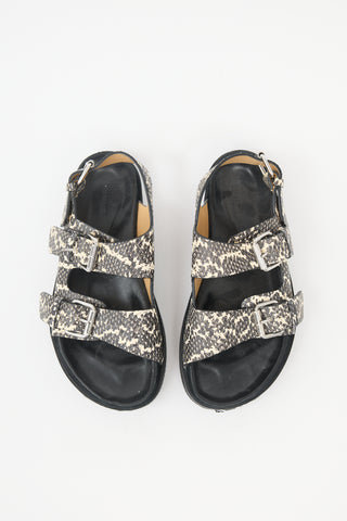 Isabel Marant Embossed Leather Ophie Sandal